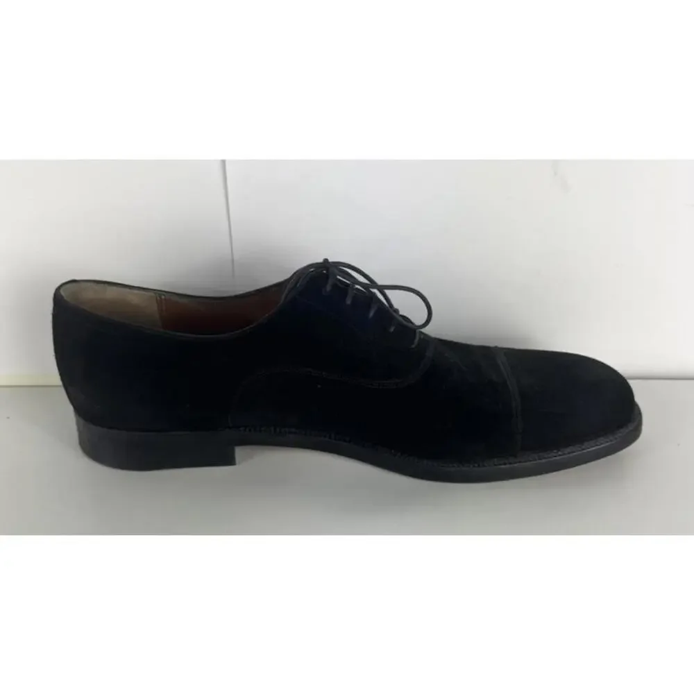 Salvatore Ferragamo Black Suede Square Toe Oxford Men's Shoes US 11.5 B